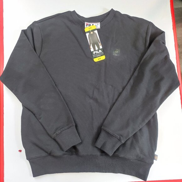 Fila French terry crewneck top sweatshirt NWT black women's size S - Picture 1 of 12